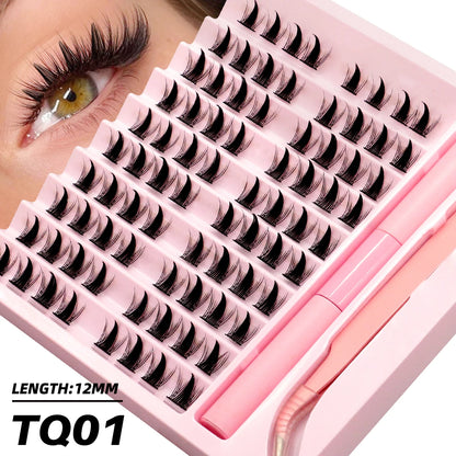 Diy Lash Extension Kit Cluster Eyelash Extension Kit Individual Lashes Kit Lash Bond and Seal Lash Glue and Lash Tweezers Makeup