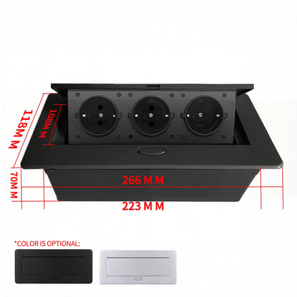 Multifunctional Slow-Rise Pop-Up Socket with USB/HDMI - Aluminum Alloy Embedded Conference Desk Socket