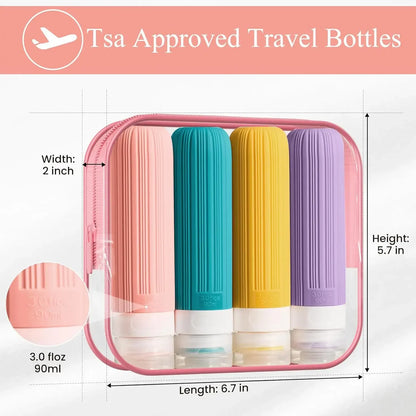 90ML Travel Bottle Set Refillable Lotion Shampoo Shower Gel Tube Bottling Cosmetic Empty Liquid Leak Proof Container Accessories