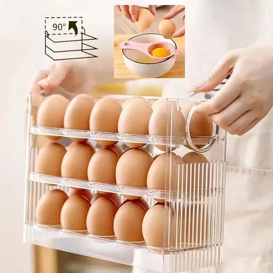 New Egg Storage Box Refrigerator Organizer Food Containers Egg Fresh-keeping Case Holder Tray Dispenser Kitchen Storage Boxes