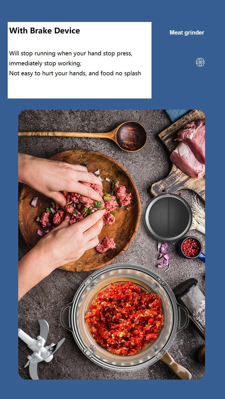 Houselin Food Processors, Meat Grinder & Food Chopper Electric Vegetable Chopper for Meat/fish/Vegetable/Baby Food