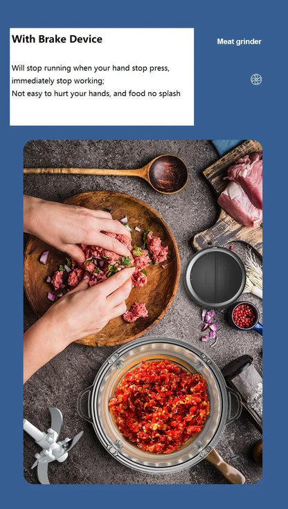 Houselin Food Processors, Meat Grinder & Food Chopper Electric Vegetable Chopper for Meat/fish/Vegetable/Baby Food