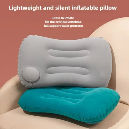 1PC Portable Inflatable Travel Neck Pillow, Waist Pillow, Foldable Travel Essentials, Providing Lumbar and Neck Support