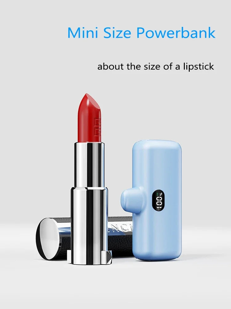 New Mini Capsule Power Bank Pocket Fast Charging Digital Display Power Bank Holder Portable Power Bank for iPhone,Xiaomi,Huawei