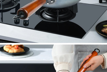 Flat Bottom Wok Pan 13.5" Woks And Stir Fry Pans Blue Iron Cookware Traditional Chinese Cookware For Electric Induction Cooktops