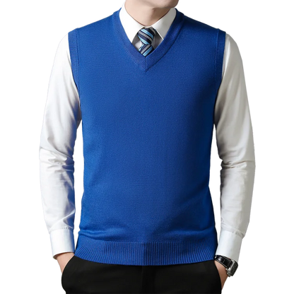 2025 New Men's Autumn High-end Sweater Vest V-neck Warm Knit Sleeveness Tank  Mens Clothes Pullover Tops