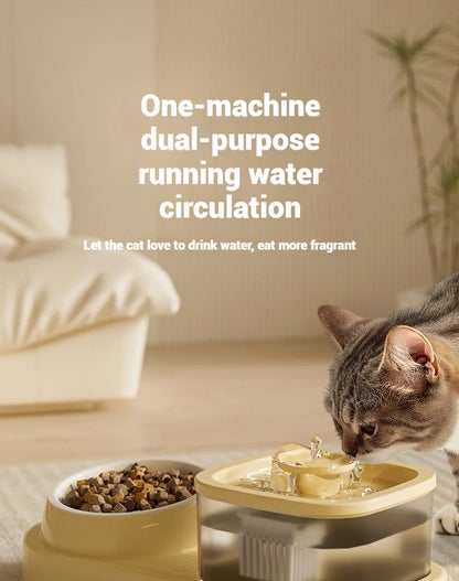Fountain for Cats Auto Pet Fountain Filter Electric Mute Cat Drinker Bowl Pet Feeder 2in1 Recirculate Drinker Cat Water Fountain