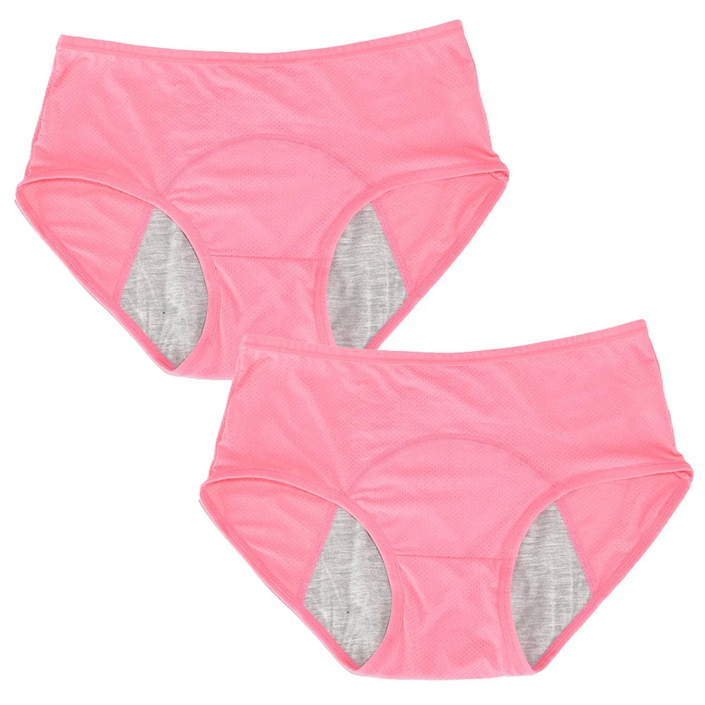 2pcs Woman Menstrual Panties Women's menstrual underwear leak proof and mid waist size M-8XL menstrual Female hygiene pants