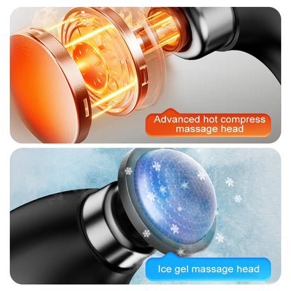 Portable Foldable Massage Gun Heat Cold Head Rotatable Design Professional Handheld Massager Whole Body Back Neck Muscle