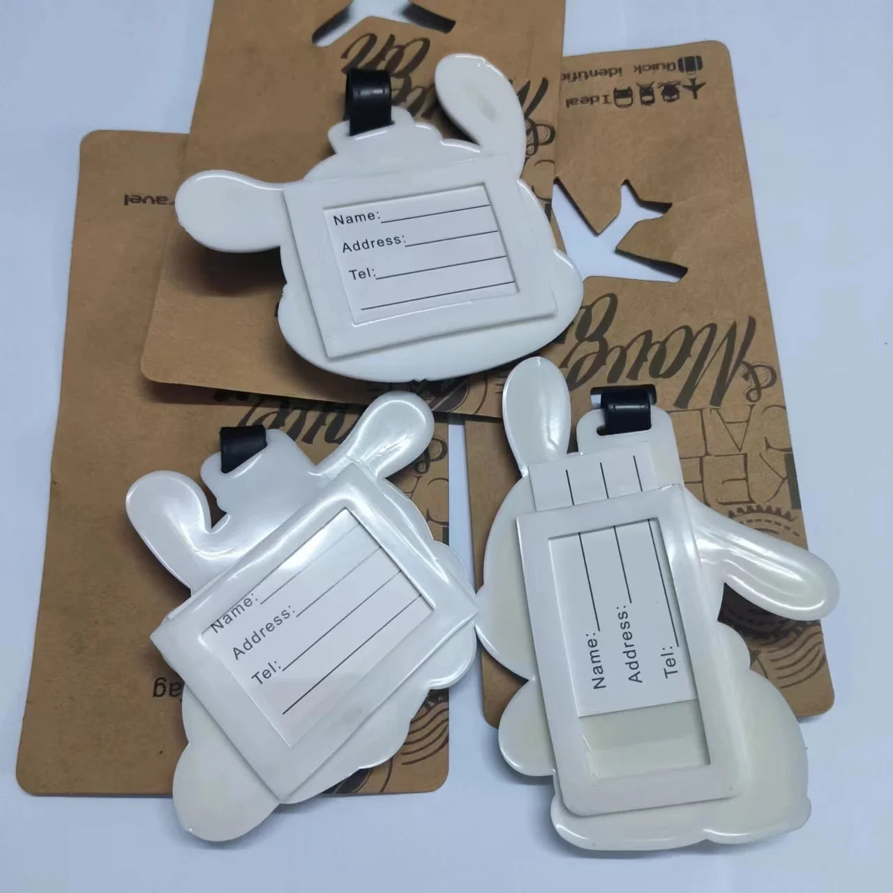 Travel Accessories PVC Luggage Tag Cute Cartoon Pochacco Suitcase Portable Label