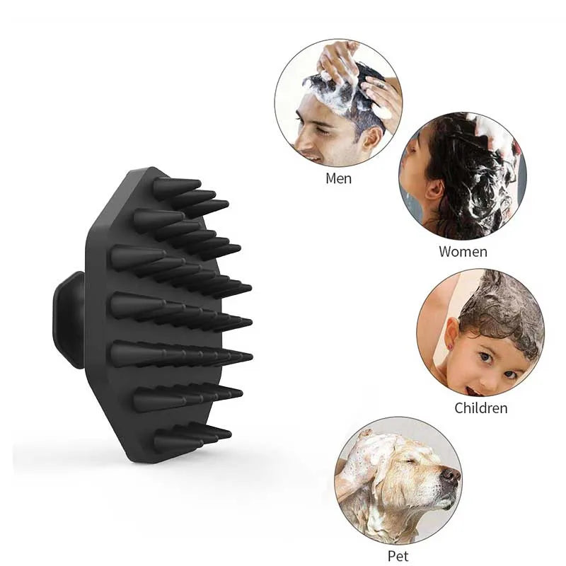 Silicone Shampoo Scalp Hair Massager Head Body Scalp Massage Brush Comb Hair Washing Comb Shower Brush Bath Spa Massage Brush