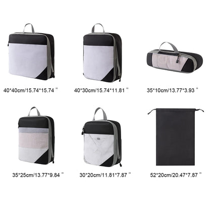 Set/6Pcs Compressible Packing Travel Storage Bag Cubes Waterproof Suitcase Portable Luggage Organizer With Handbag Packing Bag