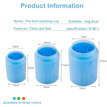 Portable Pet Outdoor Paw Cleaner Cup, Soft Silicone Combs, Quick Wash Foot Cleaning Brush, Towel, Bucket