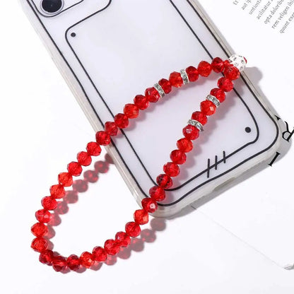 Beads Wrist Strap Hand Wrist Lanyard Phone Charm Mobile Phone Chain Crystal Phone Straps Mobile Phone Straps Phone Lanyards