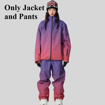 Winter Couple Skiing Suites New Warm Woman Snow Set Outdoor Ski Sport Suit Men Windproof Snowboard Tracksuit Loose Snow Clothing