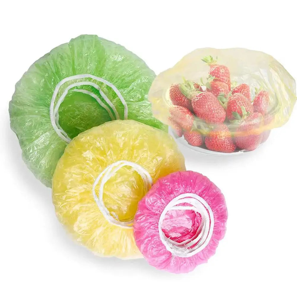 24Pcs Reusable Food Cover Plastic Wrap Elastic Food Lids For Fruit Bowls Cups Caps Storage Kitchen Fresh Keeping Saver Bags N8J9