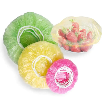 24Pcs Reusable Food Cover Plastic Wrap Elastic Food Lids For Fruit Bowls Cups Caps Storage Kitchen Fresh Keeping Saver Bags N8J9