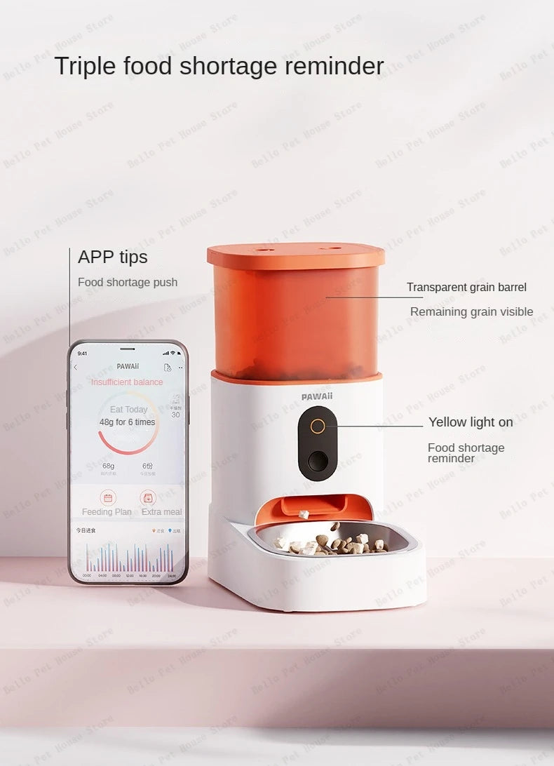 Automatic Pet Feeder APP Version WIFI Smart Pet Cat and Dog Feeding Machine Removable and Washable 3L Food Storage Bucket