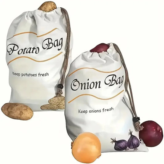 Reusable Canvas Vegetable Storage Bag Durable Square Fresh-keeping Bag Suitable for Potatoes Onions Tomatoes Fruits Etc