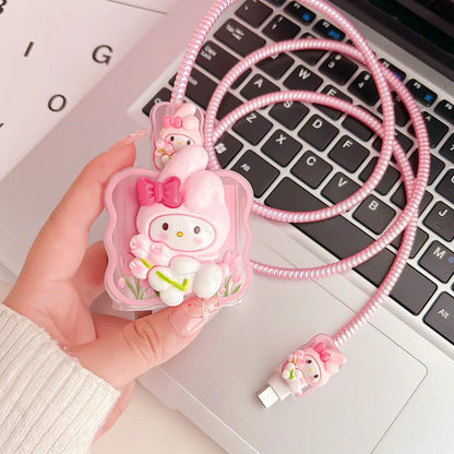 Joytop Sanrio 5Pcs Set Cable Protector for Huawei 35W/40W/66W/88W/100W Fast Charger Case Phone Wire Cord Organizers Winder