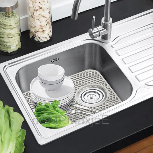 Silicone Sink Mat Sink Protectors for Kitchen Sink, Sink Mat Grid Non-Slip Folding Sink for Bottom of Farmhouse Porcelain Sink
