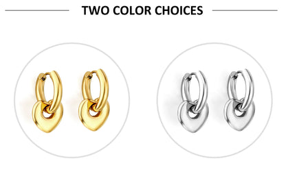 LUXUSTEEL Golden Heart style Women's Hoop Earrings Stainless Steel Female Earring Flower Star Drop Ear ring Jewelry Gifts