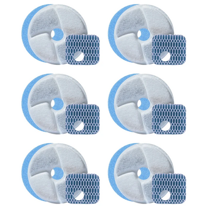 B64B-Automatic Pet Fountain Filter 6 Pack Replacement, 4.1 Inch Diameter Cat Water Fountain