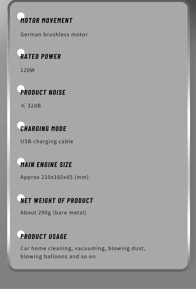 Car Vacuum Cleaner Auto Robot Wireless Cleaning Machine Automotive Car Accessories Home Appliance Tools  Strong Suction Cleaners