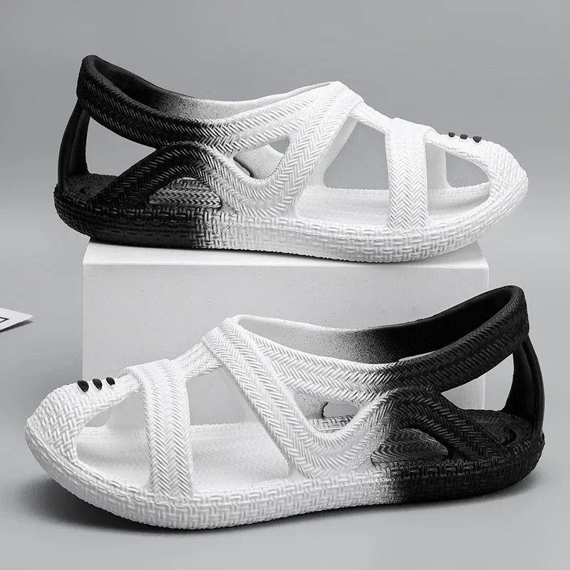 Sandalias Hombre Verano Sandals Men's New Summer Non-Slip Anti-Odor Hollow Breathable Outdoor Casual Flat Beach Shoes