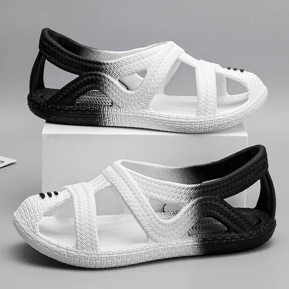 Sandalias Hombre Verano Sandals Men's New Summer Non-Slip Anti-Odor Hollow Breathable Outdoor Casual Flat Beach Shoes