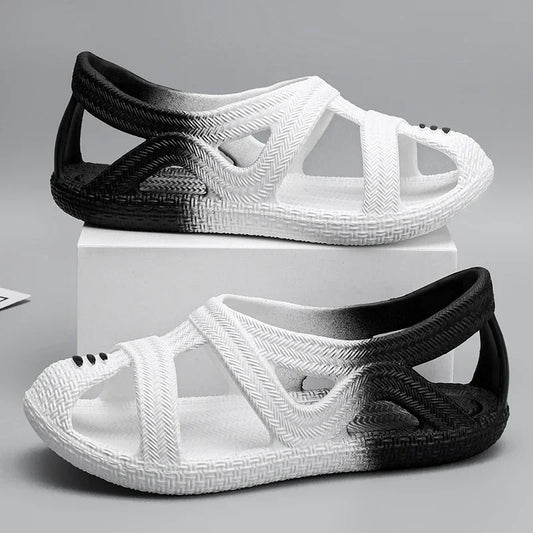 Sandalias Hombre Verano Sandals Men's New Summer Non-Slip Anti-Odor Hollow Breathable Outdoor Casual Flat Beach Shoes