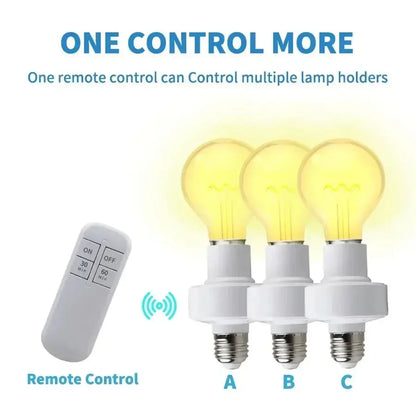 Smart Light Bulb Socket E27 Wireless Remote Control Switch LED Lamp Bases ON/OFF Room Chandelier Timer Switch Battery Powered