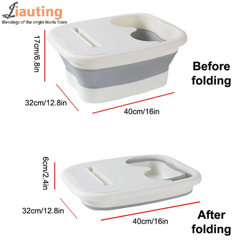 Foldable Footbath Massage Bucket Soaking Bucket Folding Basin Spa Foot Bath Bucket Household Sauna Bathtub Pedicure Bath Bathtub