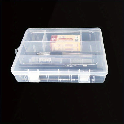 Large 1pc Clear Lightweight PP Storage Boxes with Lids -  School Supplies Organizer - Pens, Pencils