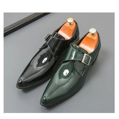 Luxury Black High Heel Men's Shoes Fashion Moccasin For Men Wedding Shoes Casual Dress Leather Pointed Toe Shoes Man Oxford Shoe