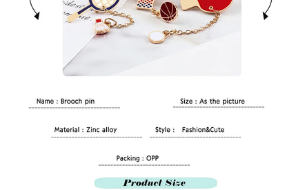 All Love Sports!Healthy Lifestyle Enamel Pins Rugby Basketball Soccer Bowling Brooches Roller Skates Badge Shirt Hat Bag Jewelry