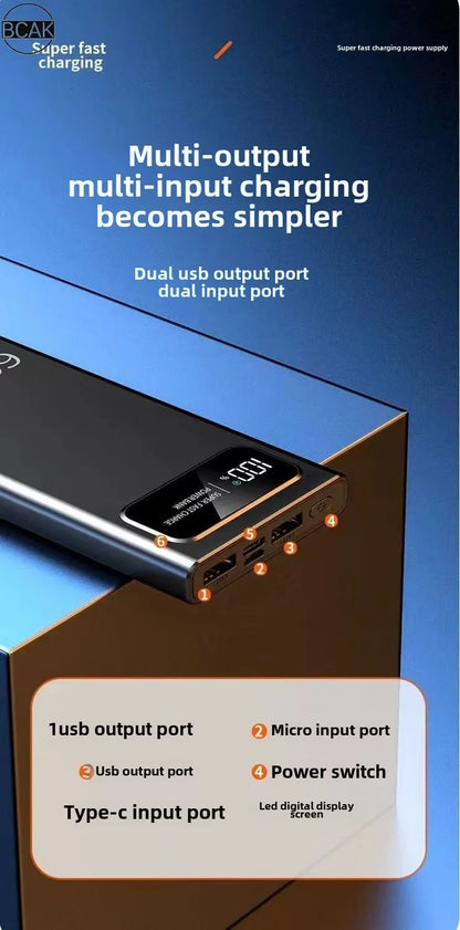 Quality BCAK New 120W Power Bank 20000mAh Super Fast Charging Large Capacity Mobile Power Supply