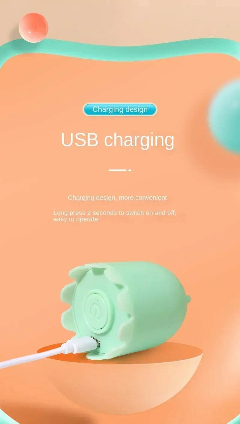 Interactive Electric Cat Toy USB Intelligent Rolling Ball Interactive Toys Funny Stick Silicone Rotate Mouse Tail Kitten Teaser