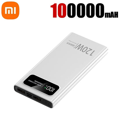 New 120W Super Fast Charging Power Bank With LED Digital Display 200000mAh Large Capacity External Battery Portable For phones
