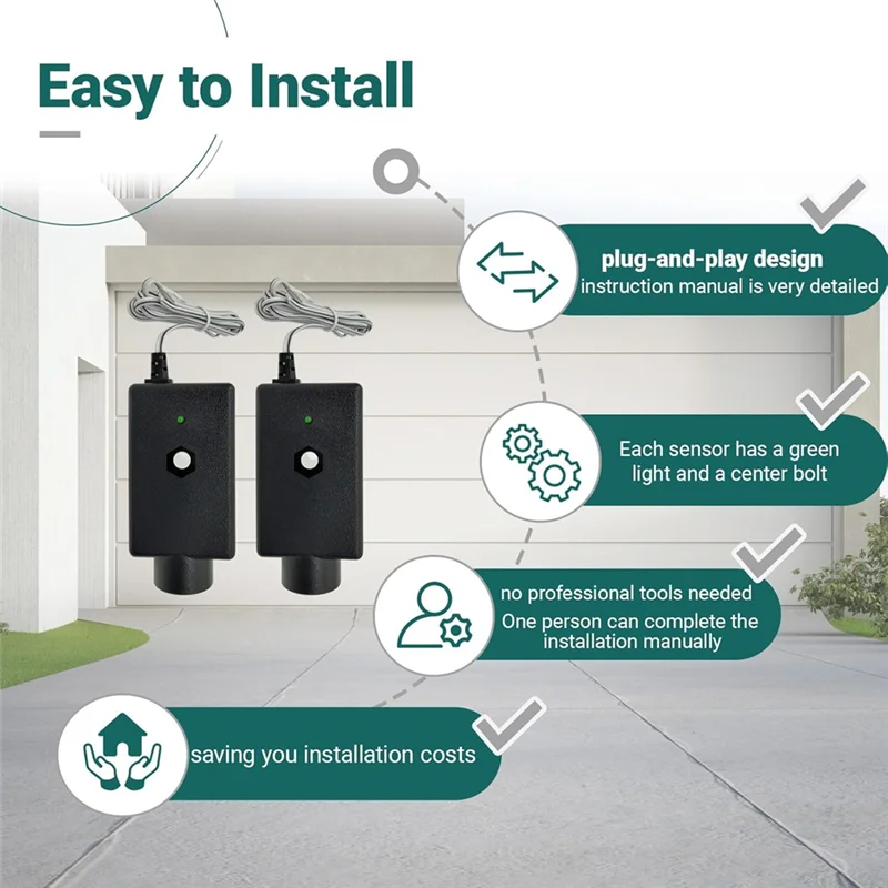 SOFT-41A4373A Garage Door Safety Sensor For Liftmaster & Chamberlain Openers Sensor And Bracket
