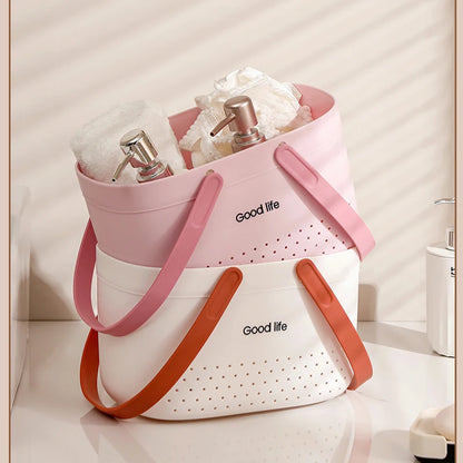 Bath Basket Bathroom Portable Student Bath Plastic Bath Basket Bathroom Shower Shampoo Storage Basket Bath Basket