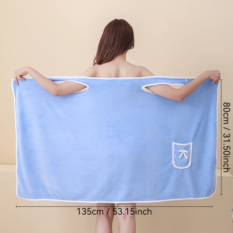 Womens Bath Towels Girls Wearable 140*85Cm Fast Drying Bathing Beach Spa Bathrobes Wash Clothing, Shower Bath And Gym Towel