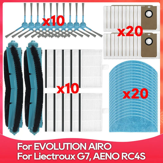 Compatible For ( Liectroux G7 / AENO RC4S / EVOLUTION AIRO ) Roller Side Brush Filter Mop Dust Bag Robot Vacuums Accessory