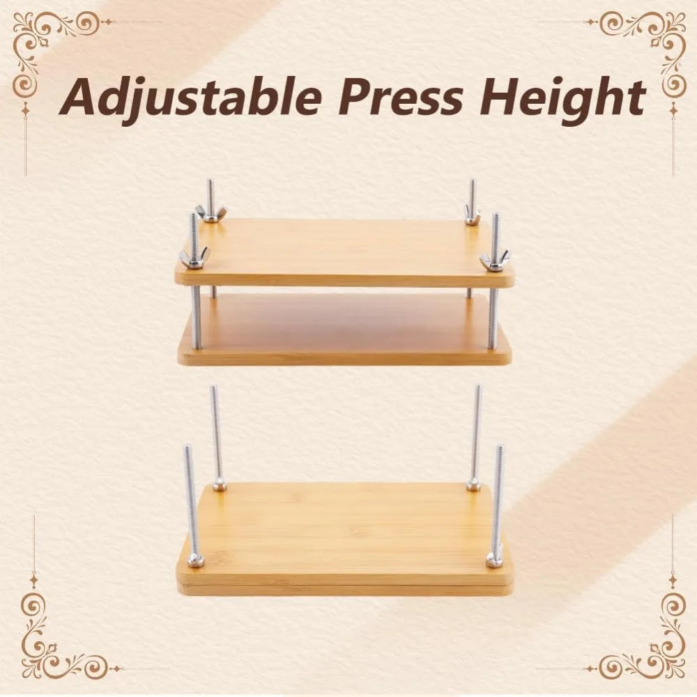 Book Press Bamboo Book Press Bookbinding Stable Book Binding Tool Manual Paper Press Handmade Book Binding 2 Floor Portable Book