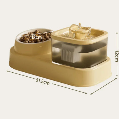 Fountain for Cats Auto Pet Fountain Filter Electric Mute Cat Drinker Bowl Pet Feeder 2in1 Recirculate Drinker Cat Water Fountain