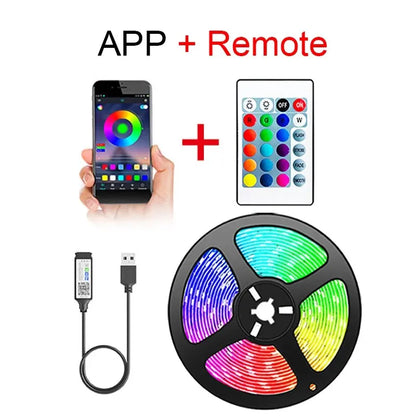 Led Strip Lights Bluetooth Control RGB LED Lights for TV USB 5V Led Tape for TV Backlight Room Party Decoration