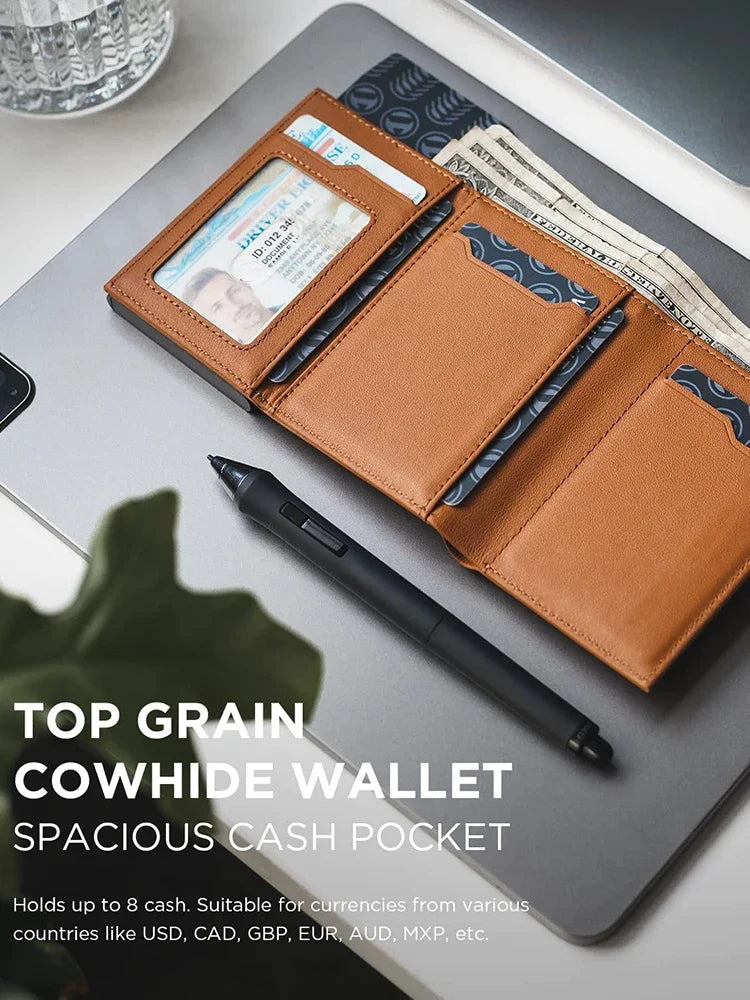 Credit Card Holder  RFID Blocking Bifold Wallet Men's Wallet with Coin Compartment and Banknote Compartment