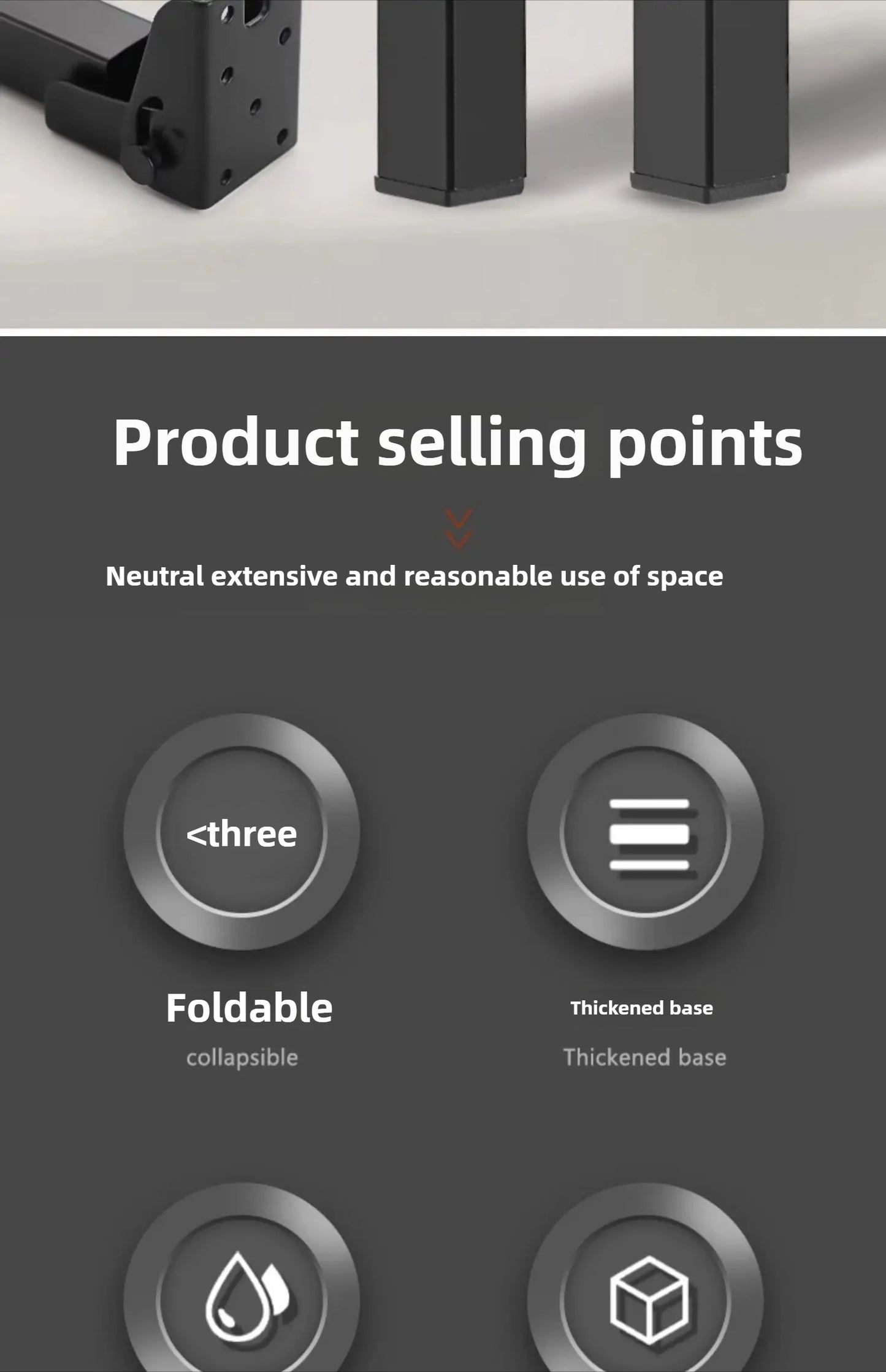 Foldable Table Leg Supports Thickened Sturdy Bases Anti-Slip Wear-Resistant Silent Foot Pads Heavy-Duty Aluminum Alloy  Design