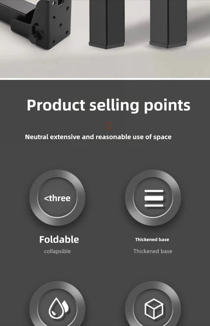 Foldable Table Leg Supports Thickened Sturdy Bases Anti-Slip Wear-Resistant Silent Foot Pads Heavy-Duty Aluminum Alloy  Design