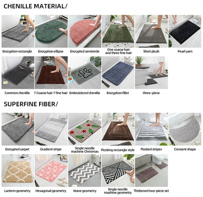 Bathroom Mat, Toilet Floor Mat, Absorbent Floor Mat, Washbasin Floor Mat, Washable Cuttable Floor Mat, Entry Door Mat, Bathtub F